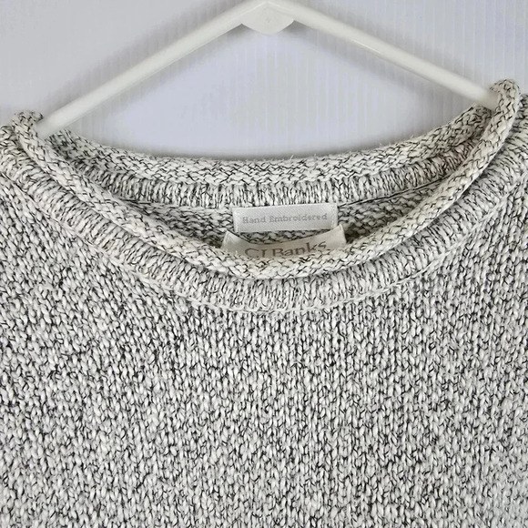 CJ Banks Cream and Black Knit Christmas Pullover Long Sleeve Sweater Size 1X - Picture 3 of 12